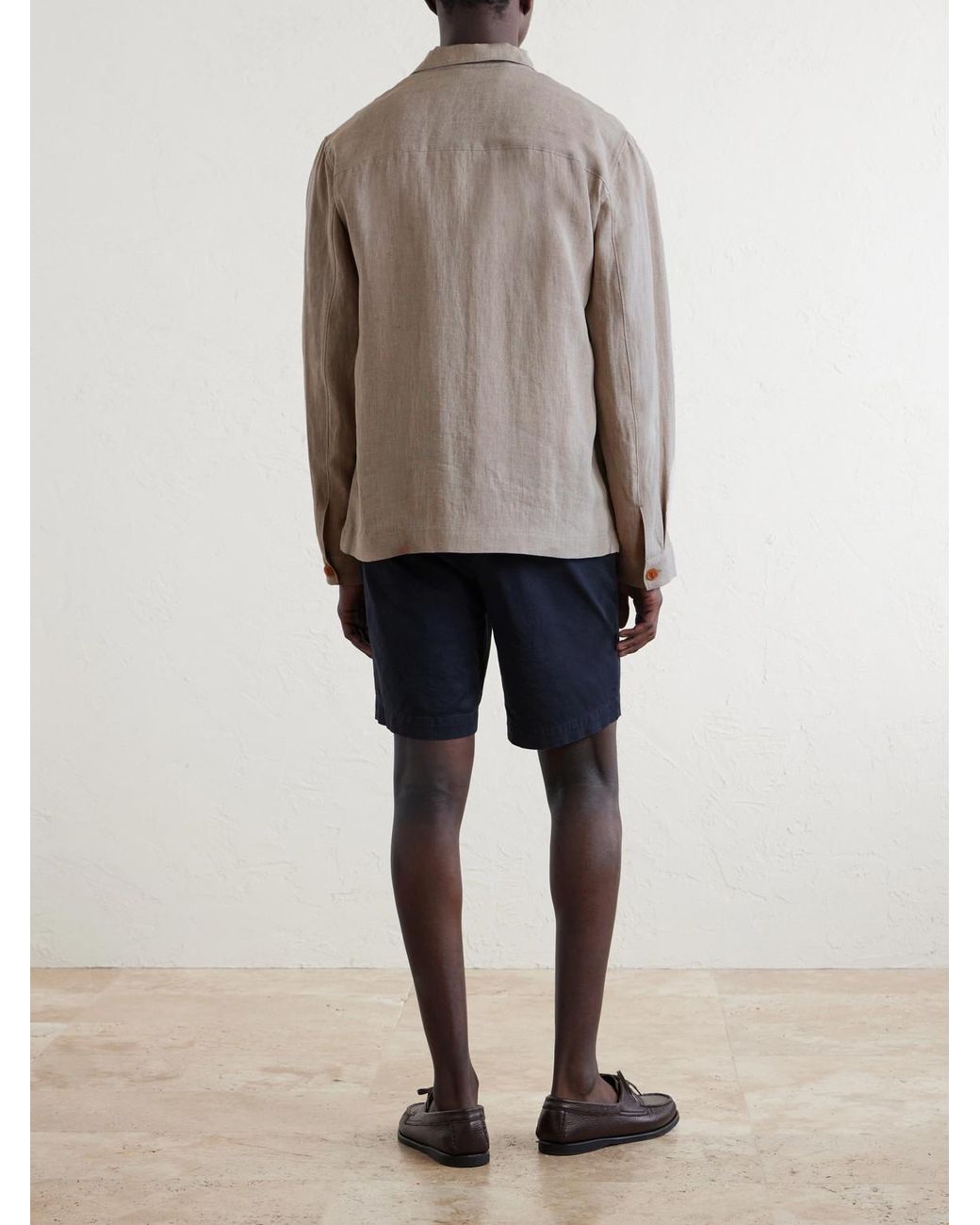 Sunspel Natural Linen Overshirt for men