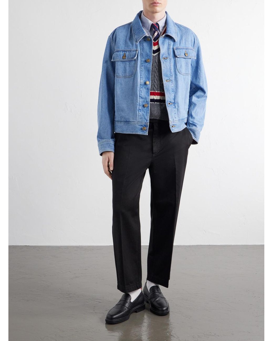 Thom Browne Blue Denim Jacket for men