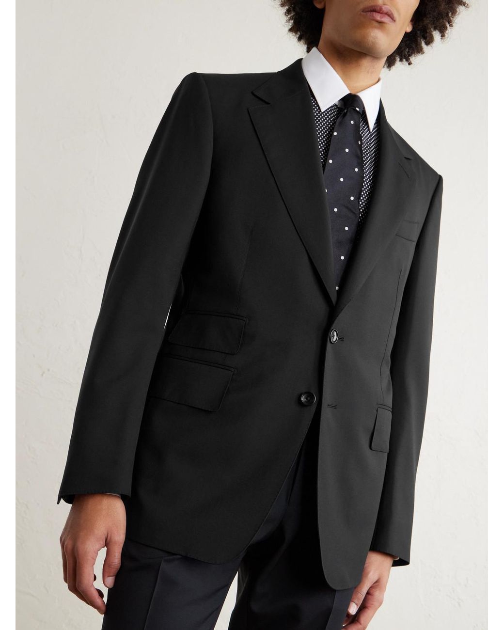 Tom Ford Black Shelton Super 120S Wool Blazer for men