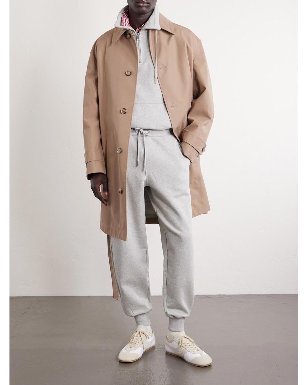 AMI White Logo-Embroidered Cotton-French Terry Sweatpants for men
