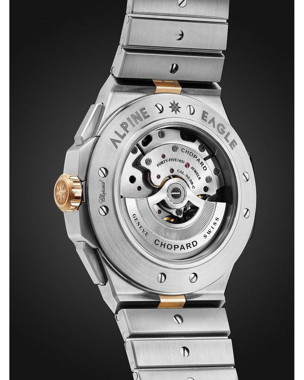 Chopard Black Alpine Eagle Xl Chrono Automatic Lucent Steel And 18-karat Rose Gold Watch, Ref. 298609-6001 for men