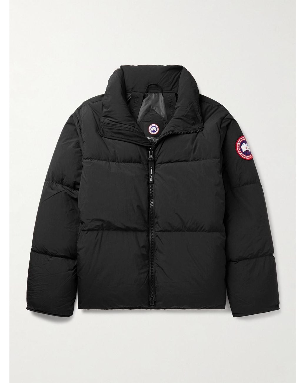 Canada Goose Black Lawrence Logo-appliquéd Quilted Enduraluxe® Hooded Down Jacket for men