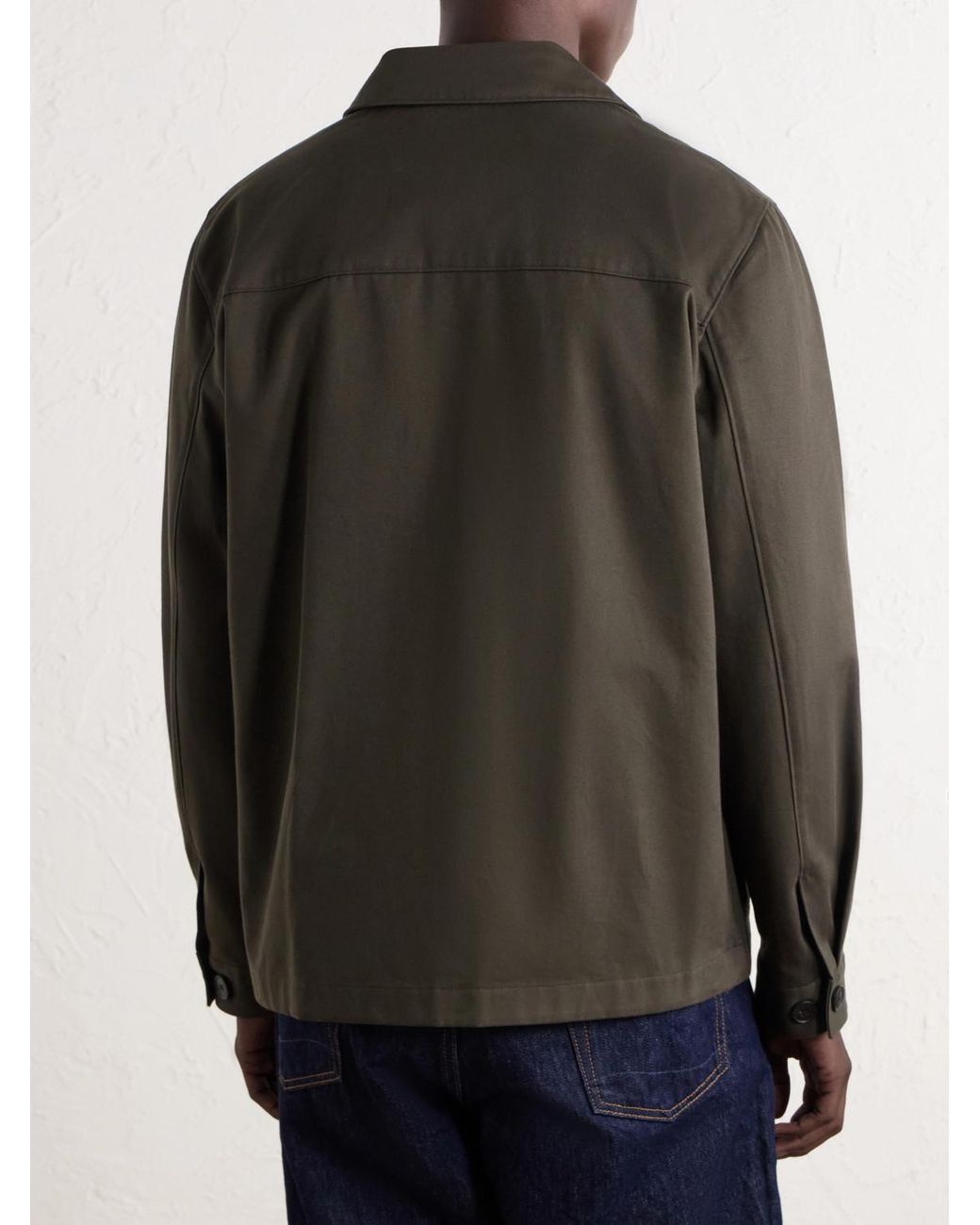 Sunspel Green Cotton-Drill Jacket for men
