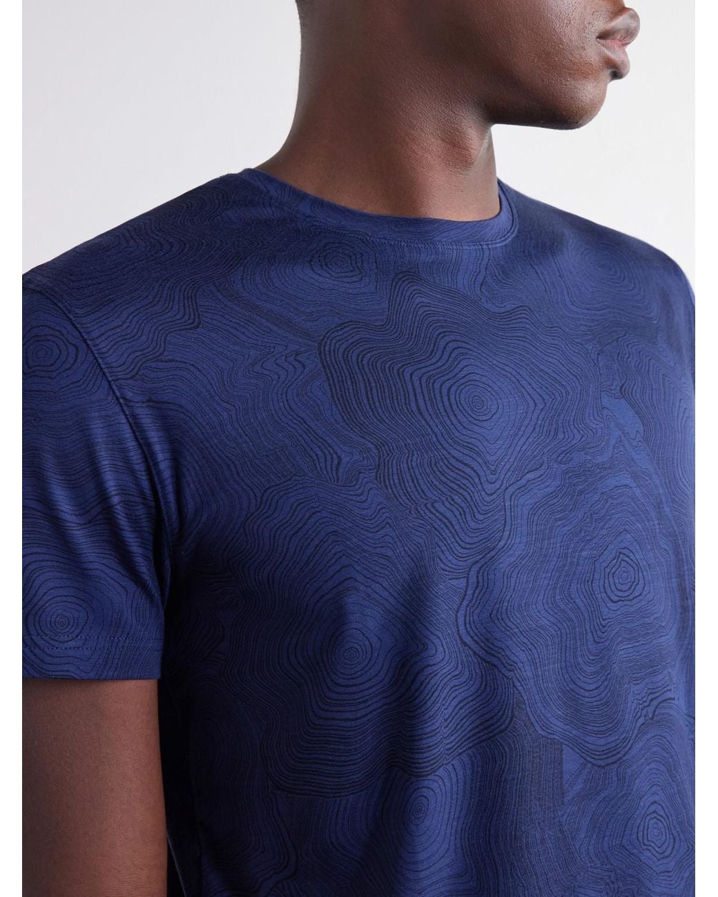 Derek Rose Blue London Printed Modal-Blend Jersey Pyjama T-Shirt for men