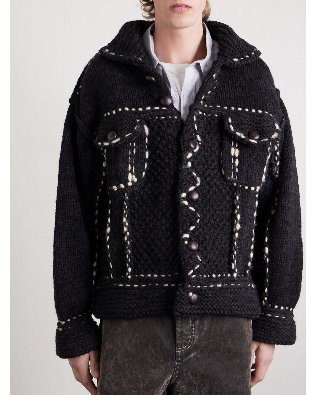 Kapital Black Embroidered Wool Jacket for men
