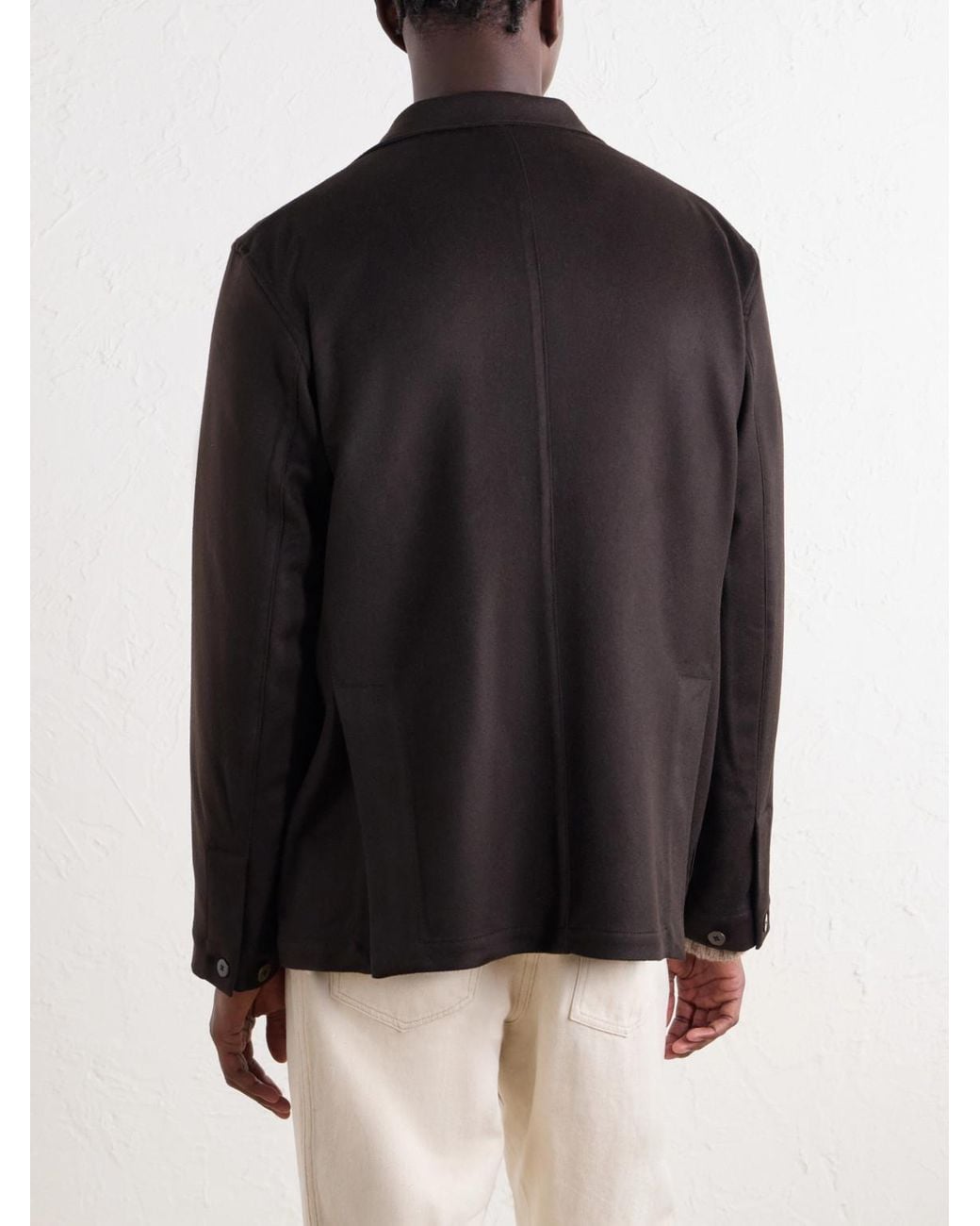 STÒFFA Black Woven Cashmere Blazer for men