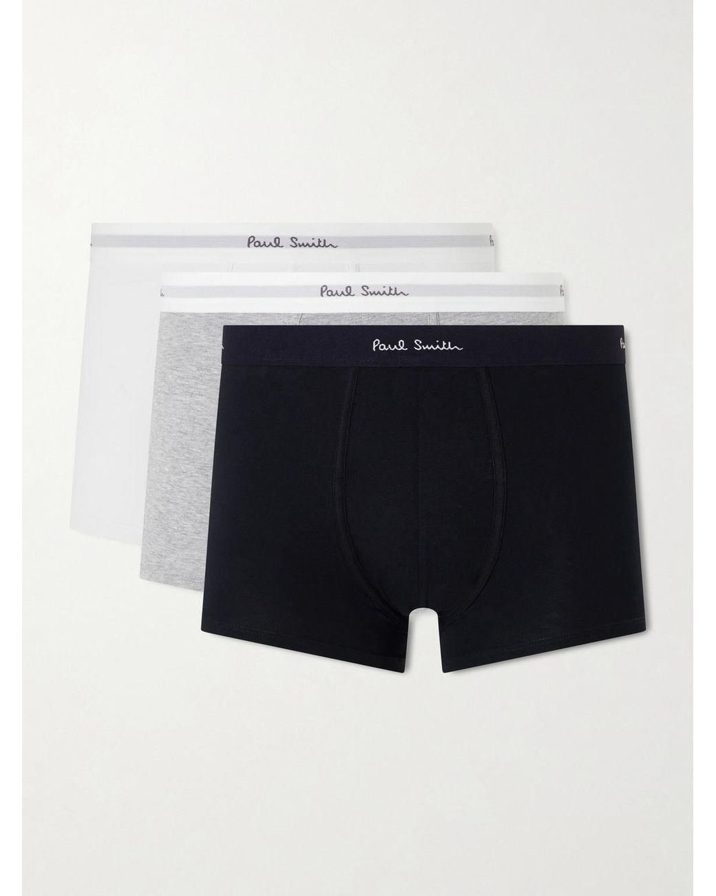 Paul Smith Blue Three-Pack Stretch Organic Cotton Jersey Boxer Briefs for men