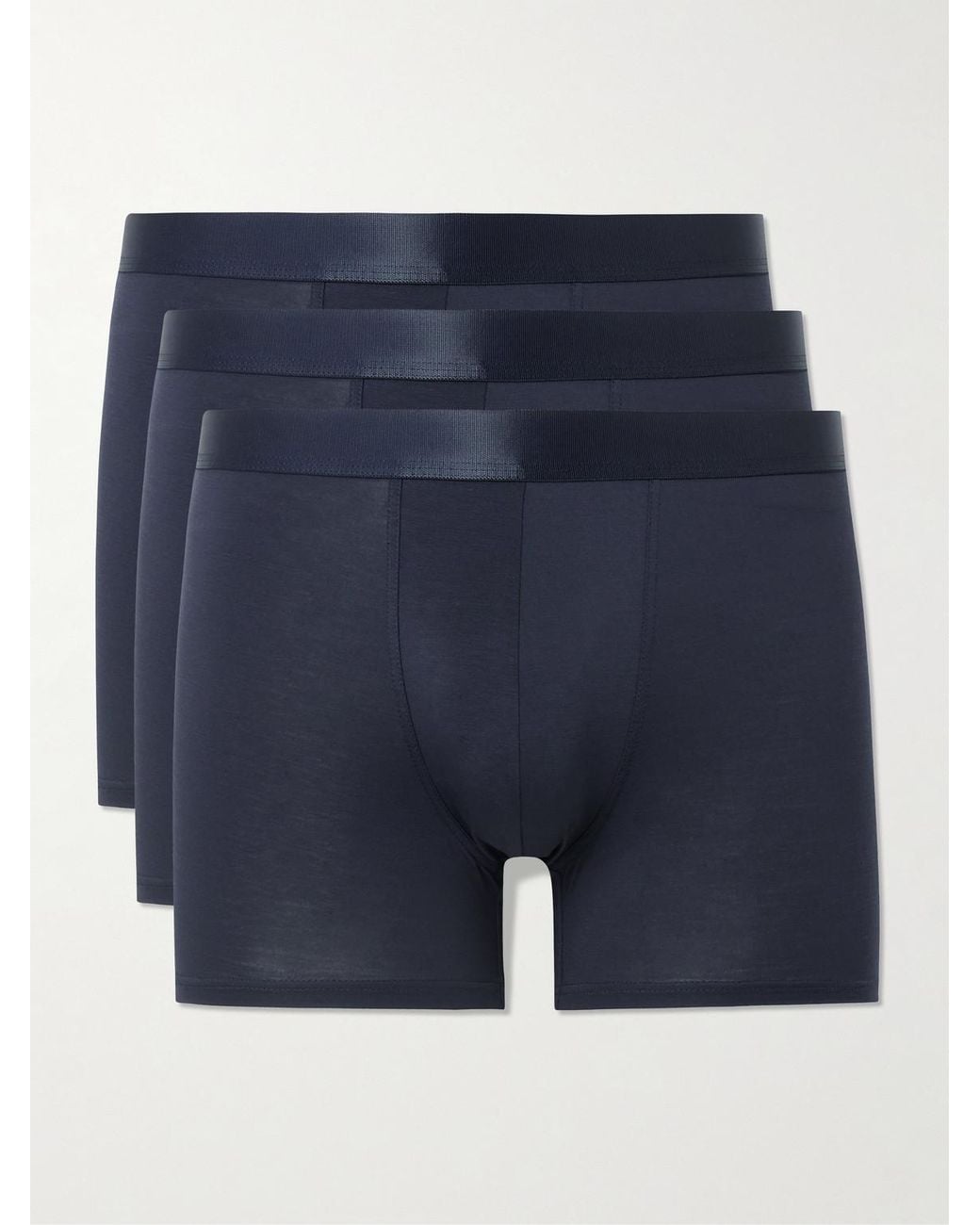 CDLP Blue Three-Pack Stretch-Lyocell Boxer Briefs for men