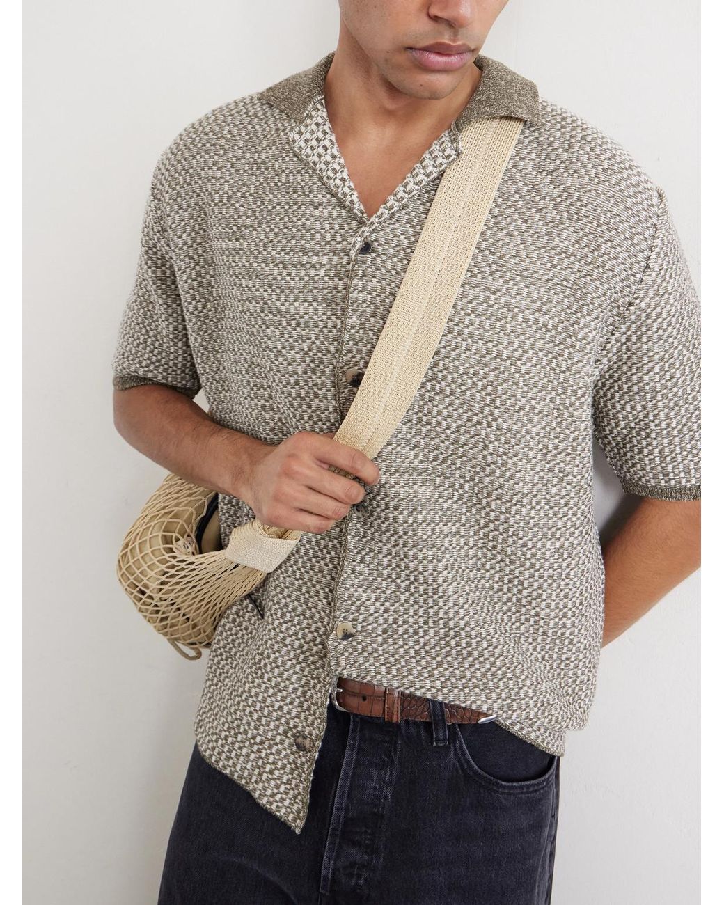 Inis Meáin Gray Tonnta Camp-collar Linen for men