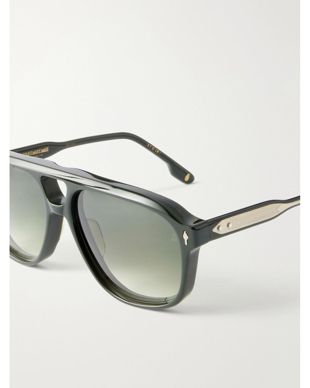 Jacques Marie Mage Black Leonard Double-Bridge Aviator-Style Acetate Sunglasses for men