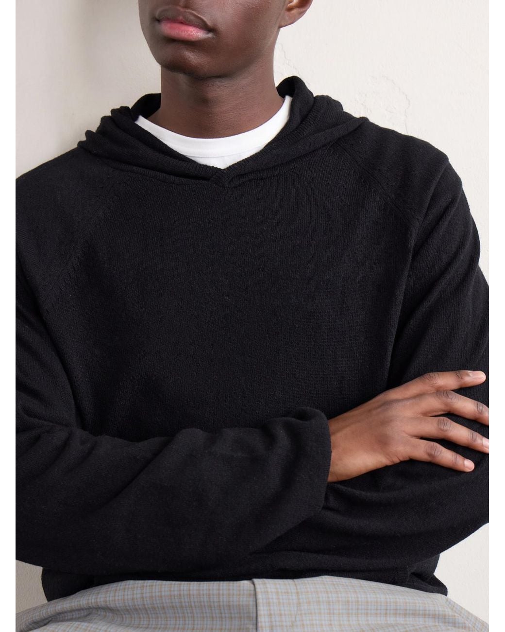 Our Legacy Blue Knitted Silk Hoodie for men