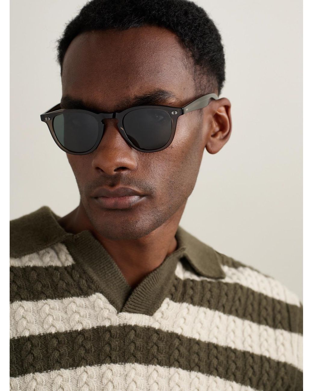 Garrett Leight Blue Hampton X Round-frame Acetate Sunglasses for men