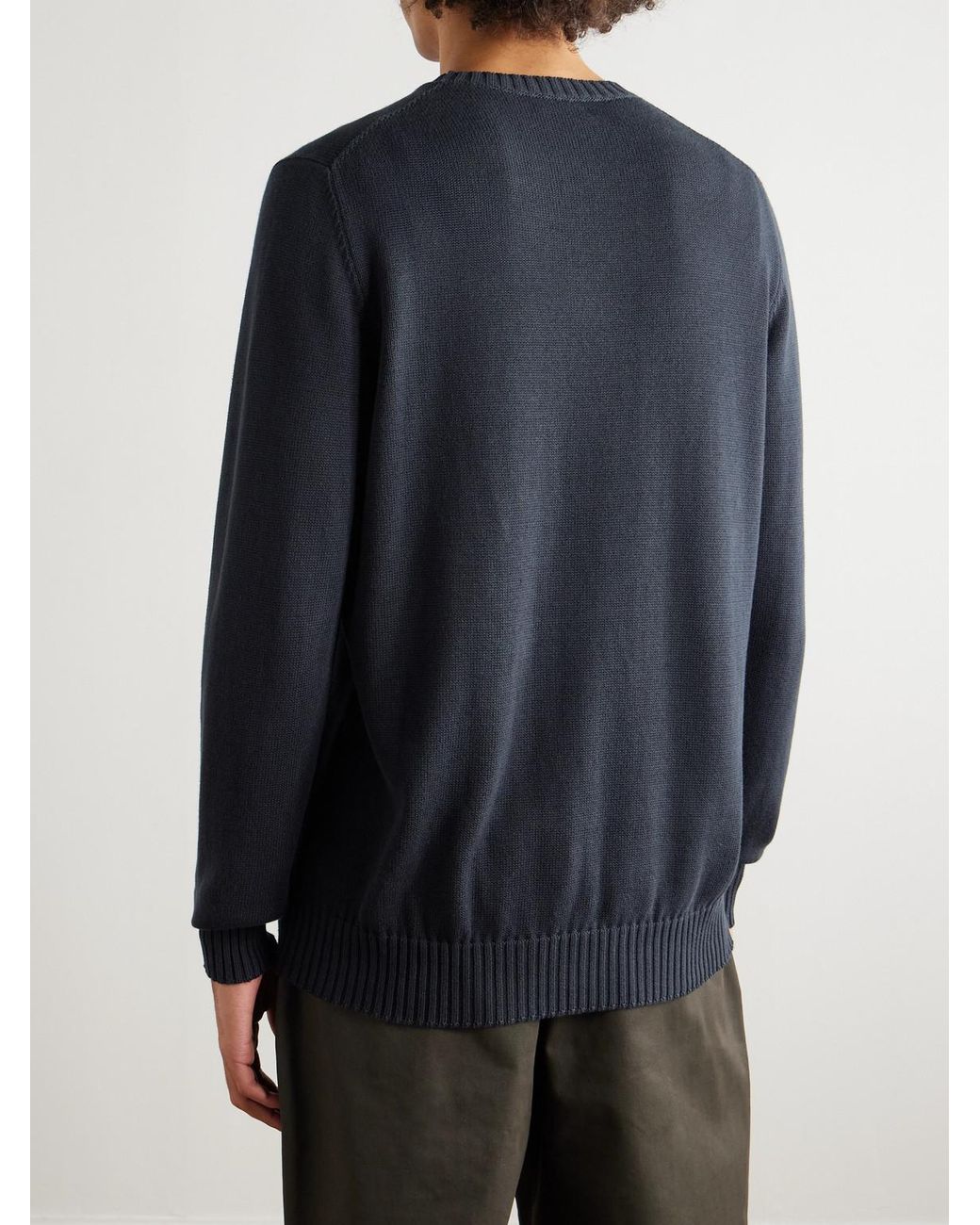 Ghiaia Blue Cotton Sweater for men