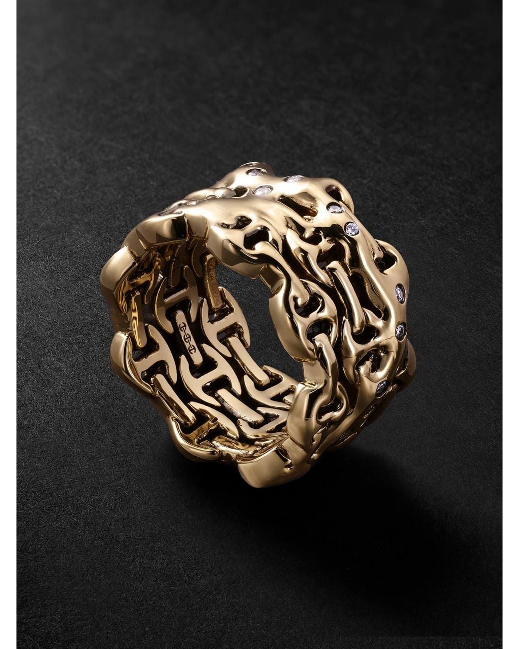 Hoorsenbuhs Black Sacred Melted Series 18-Karat Diamond Ring for men