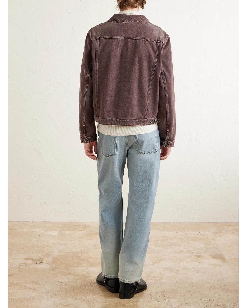 Our Legacy Purple Origin Distressed Denim Jacket for men