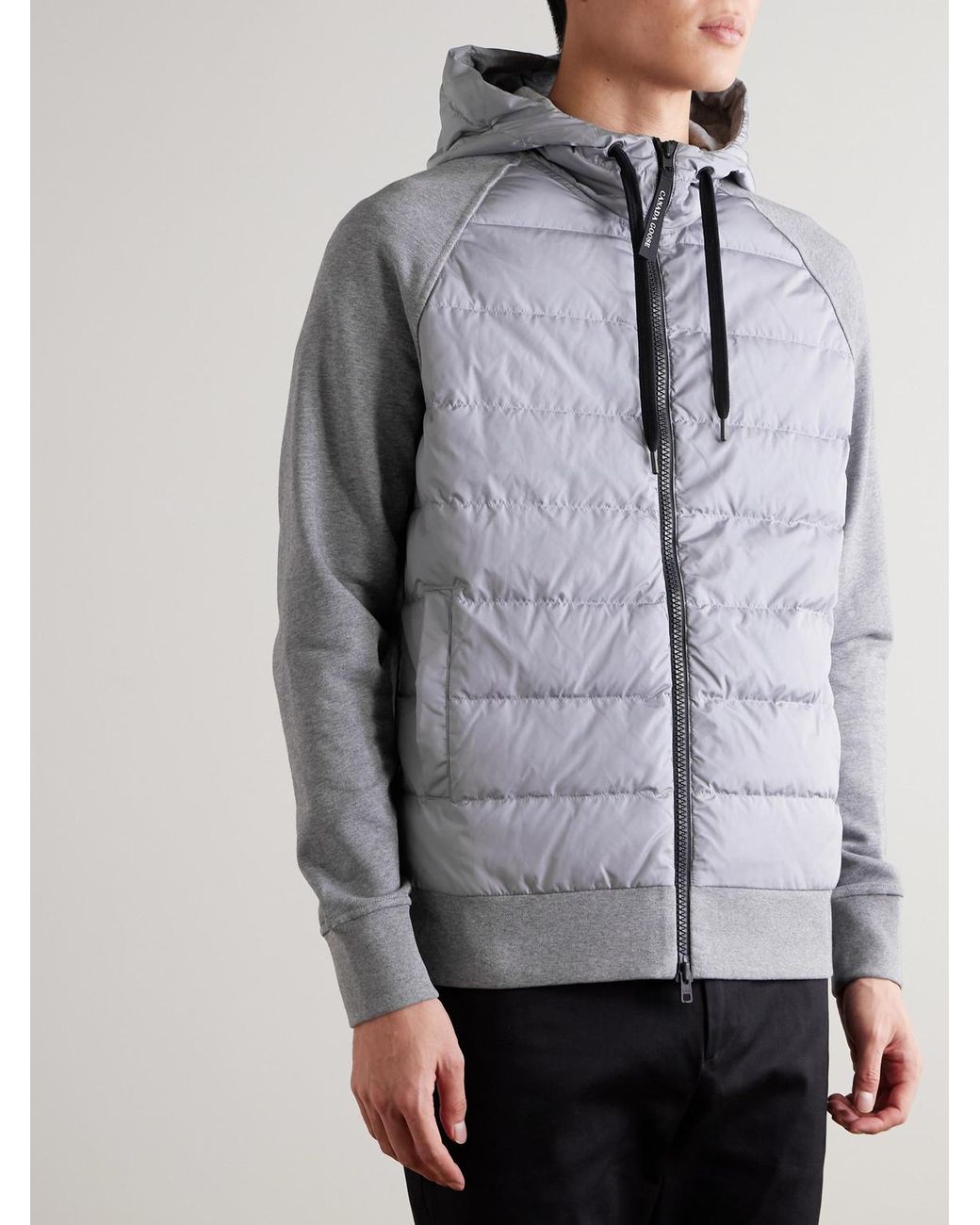 Canada Goose Gray Hybridge Huron Quilted Shell And Cotton-Jersey Down Jacket for men