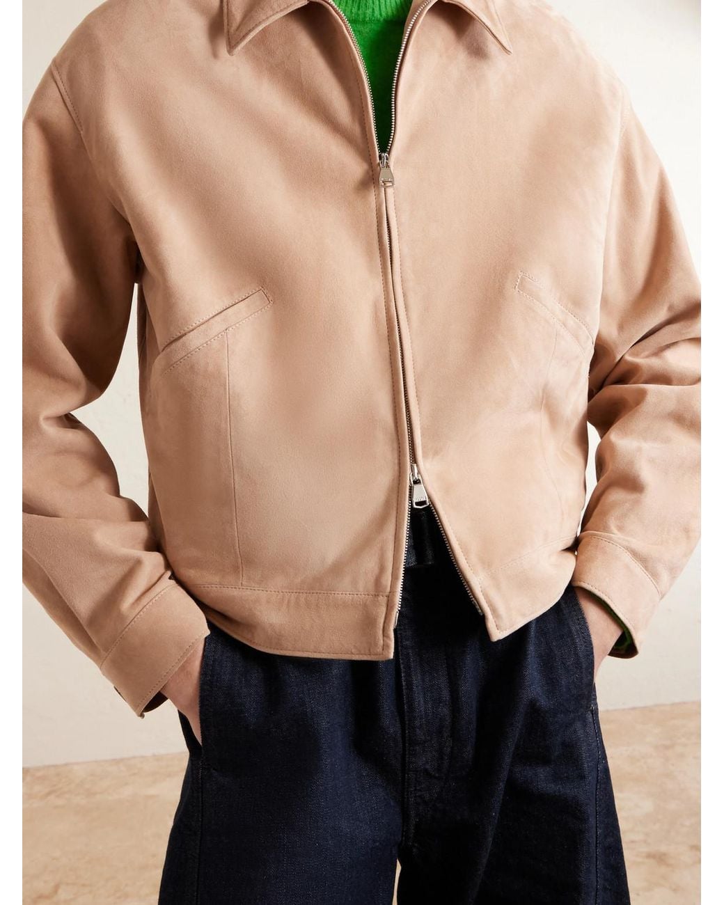 Valstar Natural Stan Suede Bomber Jacket for men