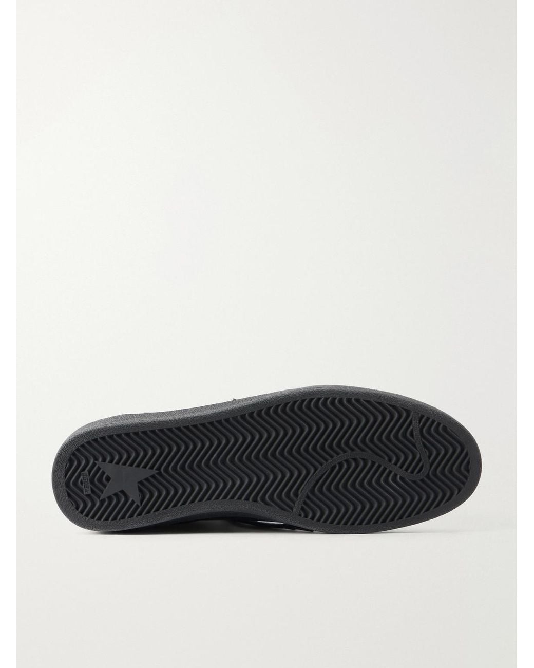 Golden Goose Deluxe Brand Black Ball Star Distressed Suede-Trimmed Leather Sneakers for men