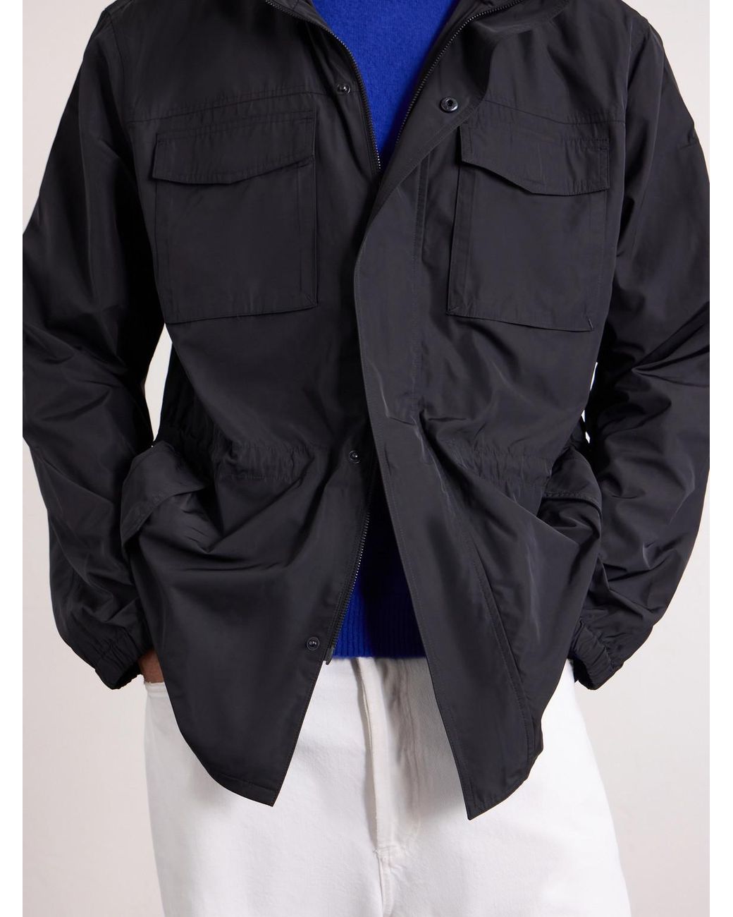 James Perse Gray Zipped Windbreaker Jacket for men