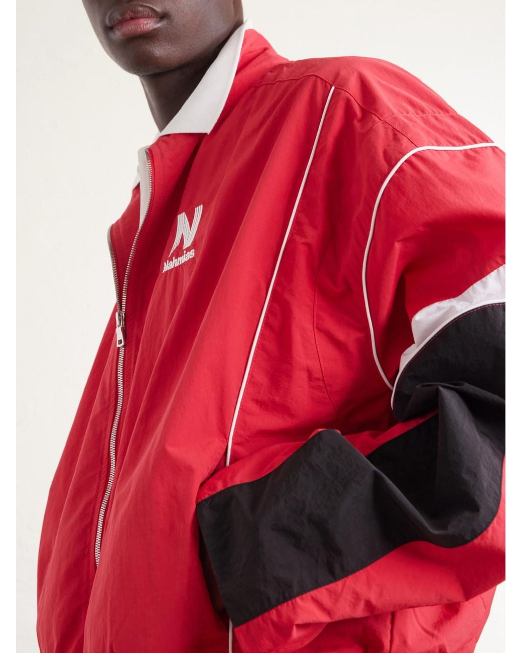 NAHMIAS Logo-Embroidered Striped Nylon Jacket for men