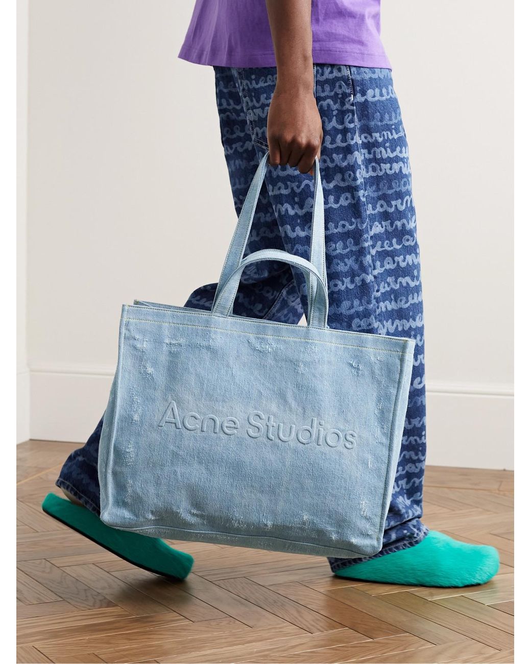Baker Lips Print Tote Lips Acne Studios Pvc Bag Acne Studios Denim