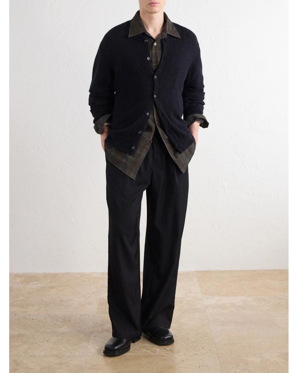 Our Legacy Blue Wide-Leg Pleated Tencel Lyocel-Blend Twill Trousers for men