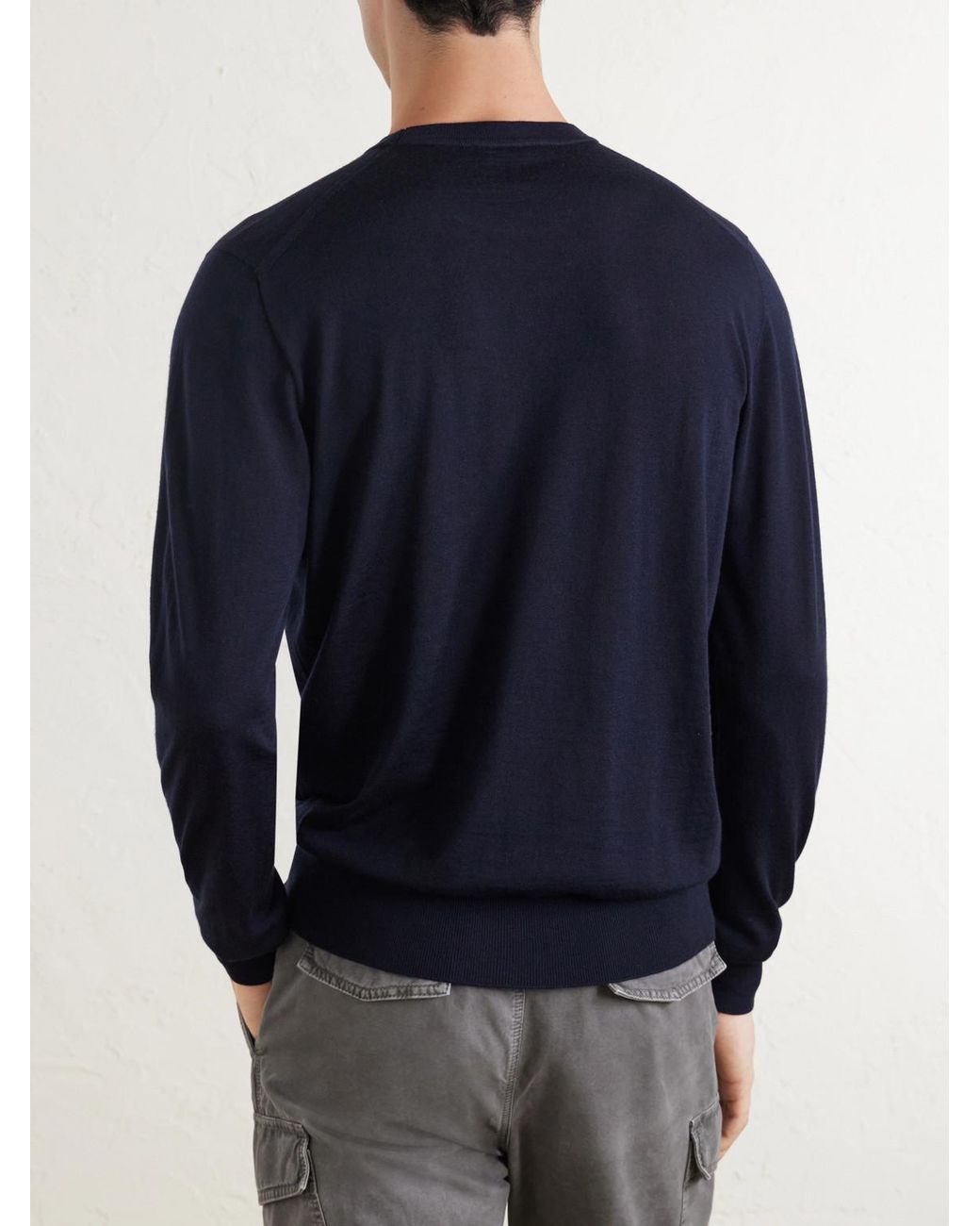 Sease Blue Lasca Wish® Virgin Wool T-shirt for men