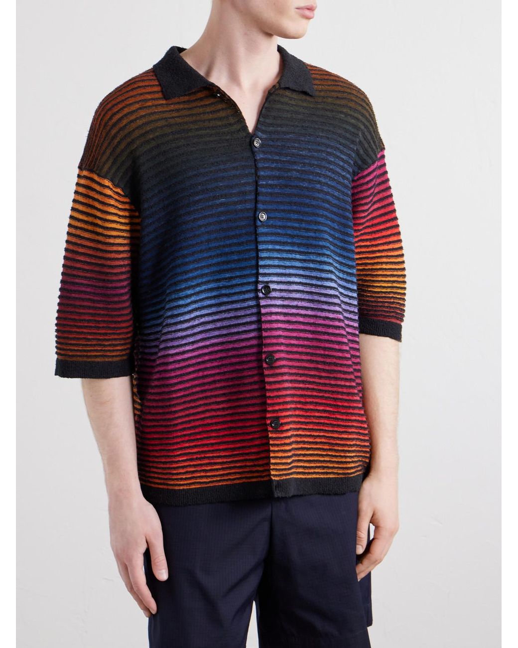 Loewe Blue Paula's Ibiza Knitted Cotton-Blend Shirt for men
