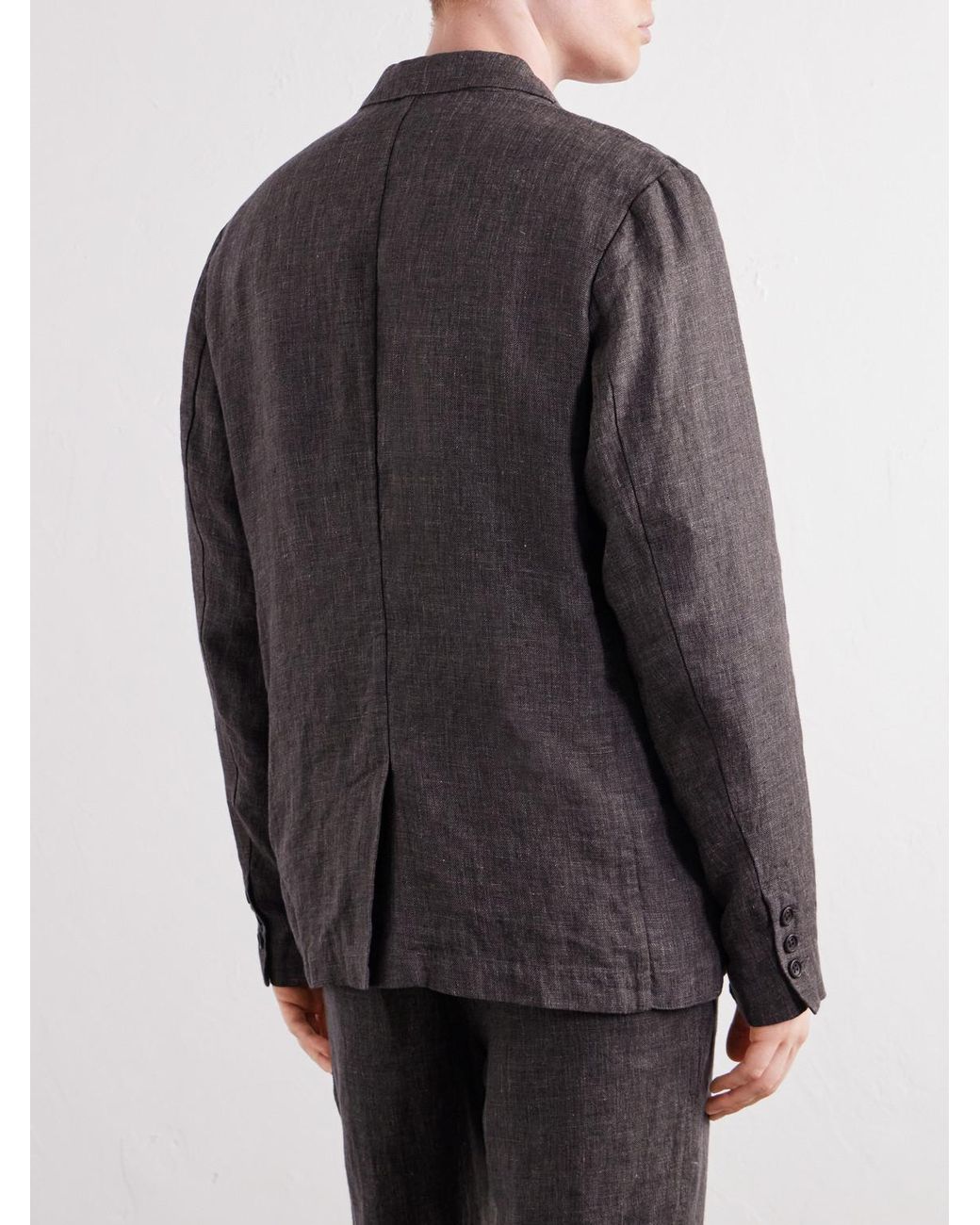 James Perse Brown Linen Suit Jacket for men