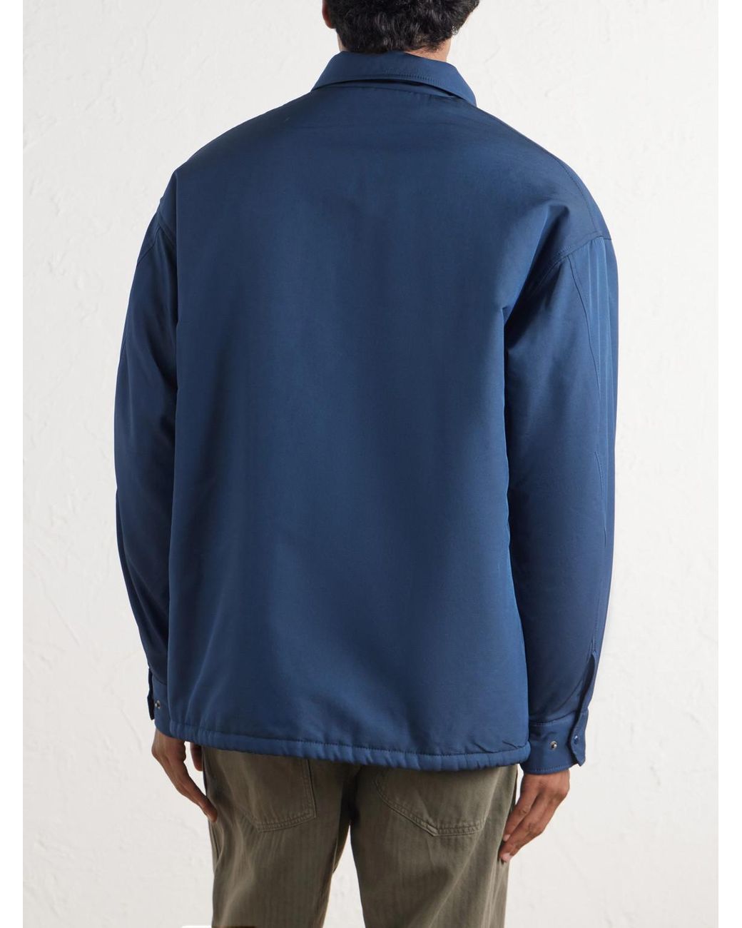 Visvim Blue Embroidered Wool And Silk-Blend-Gabardine Jacket for men
