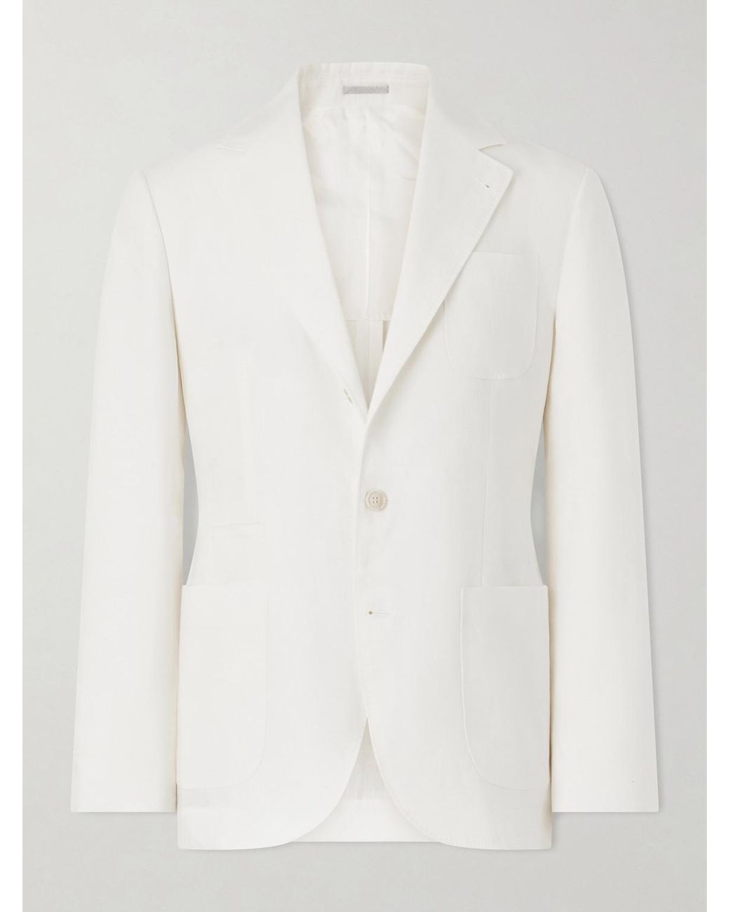 Brunello Cucinelli White Linen Blazer for men