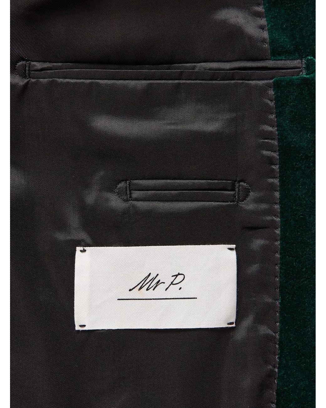Mr P. Green Slim-Fit Shawl-Collar Cotton-Velvet Tuxedo Jacket for men