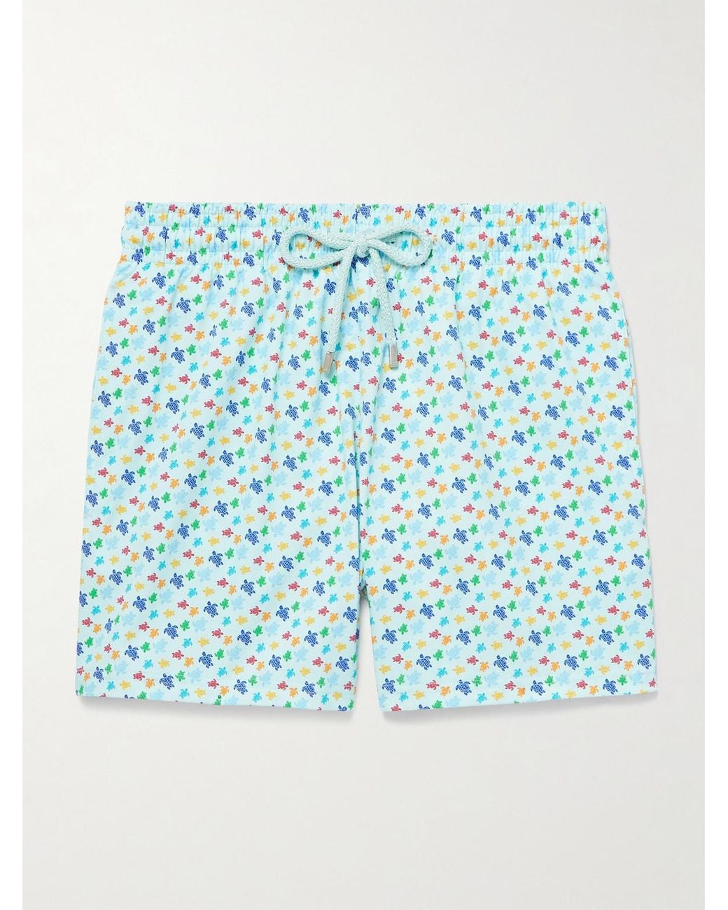 Vilebrequin Blue Moorise Straight-Leg Mid-Length Printed Recycled Swim Shorts for men