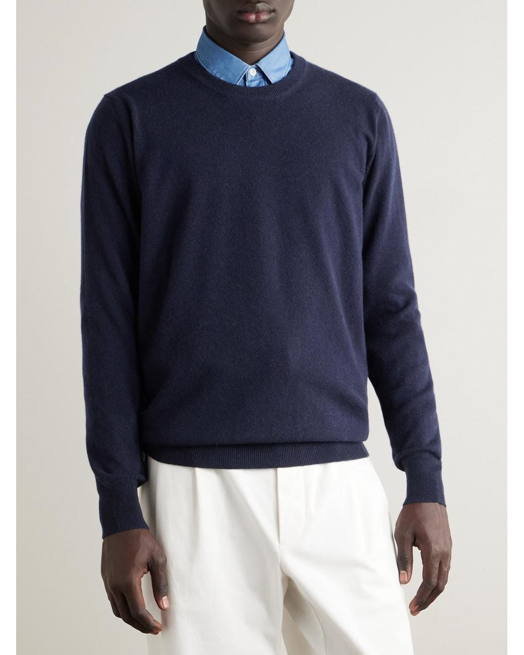 Ghiaia Blue Cashmere Sweater for men