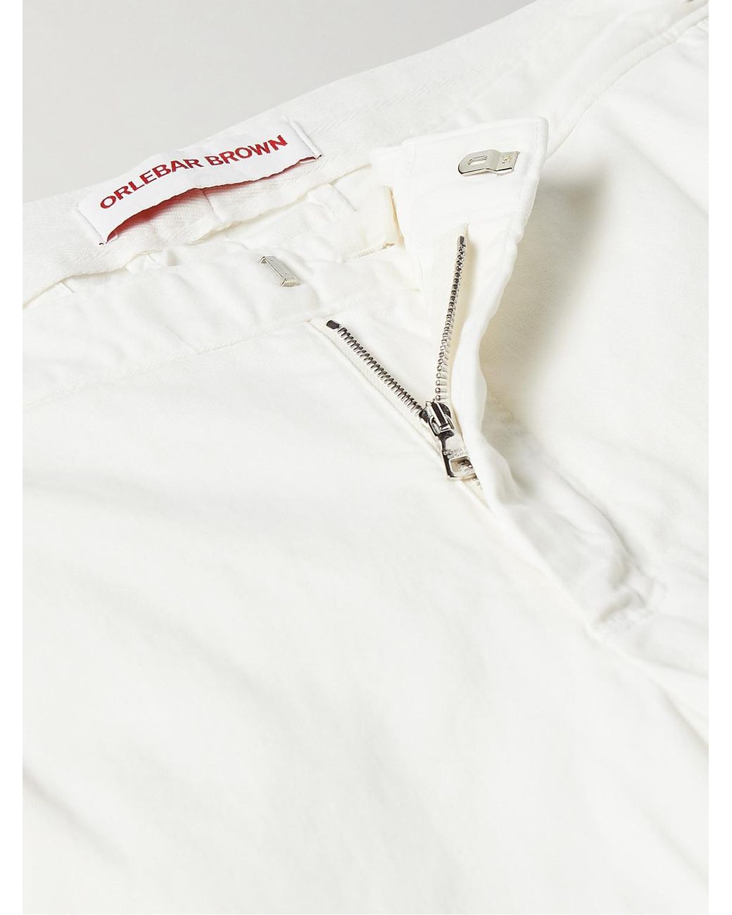 Orlebar Brown White Fallon Straight-Leg Cotton-Blend Twill Trousers for men