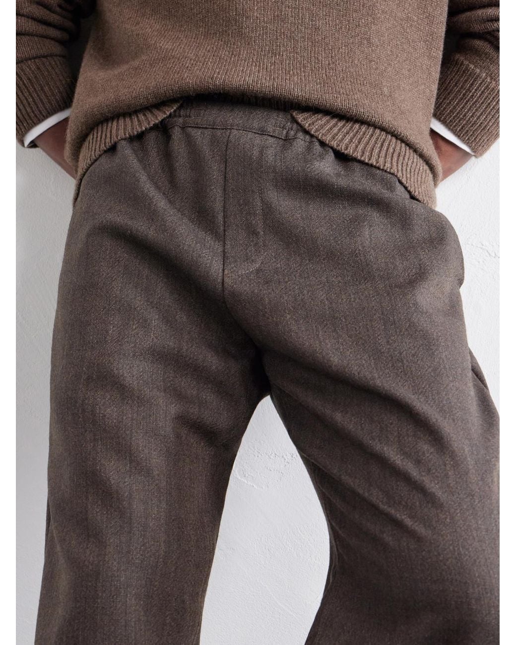 A Kind Of Guise Gray Banasa Straight-Leg Virgin Wool Drawstring Trousers for men