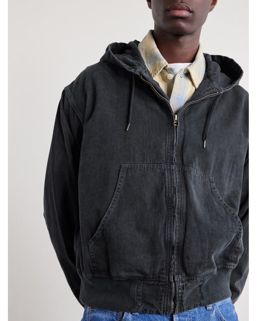 Remi Relief Black Cotton-Twill Hooded Blouson Jacket for men