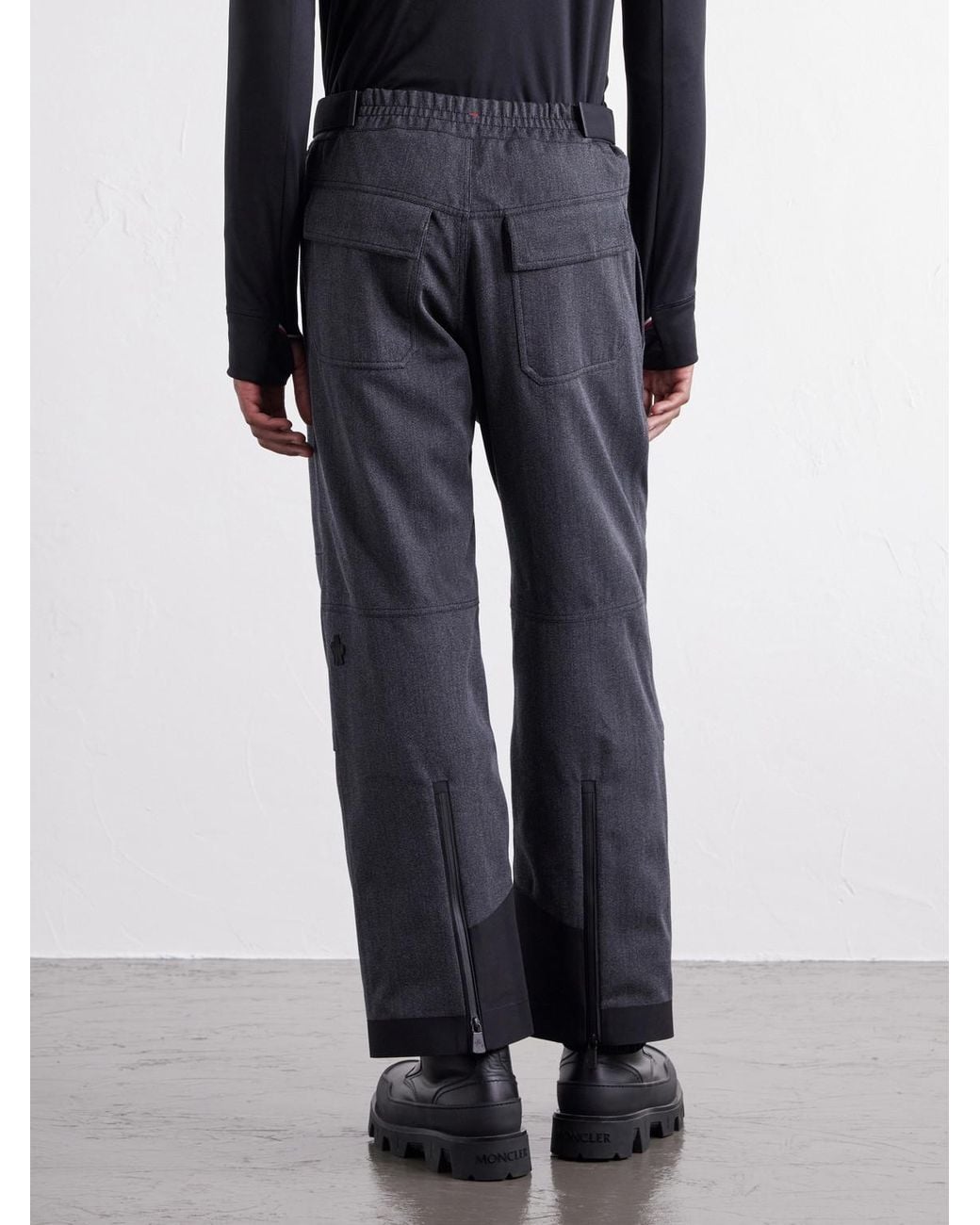 Moncler Gray Straight-Leg Padded Virgin Wool-Twill Ski Pants for men