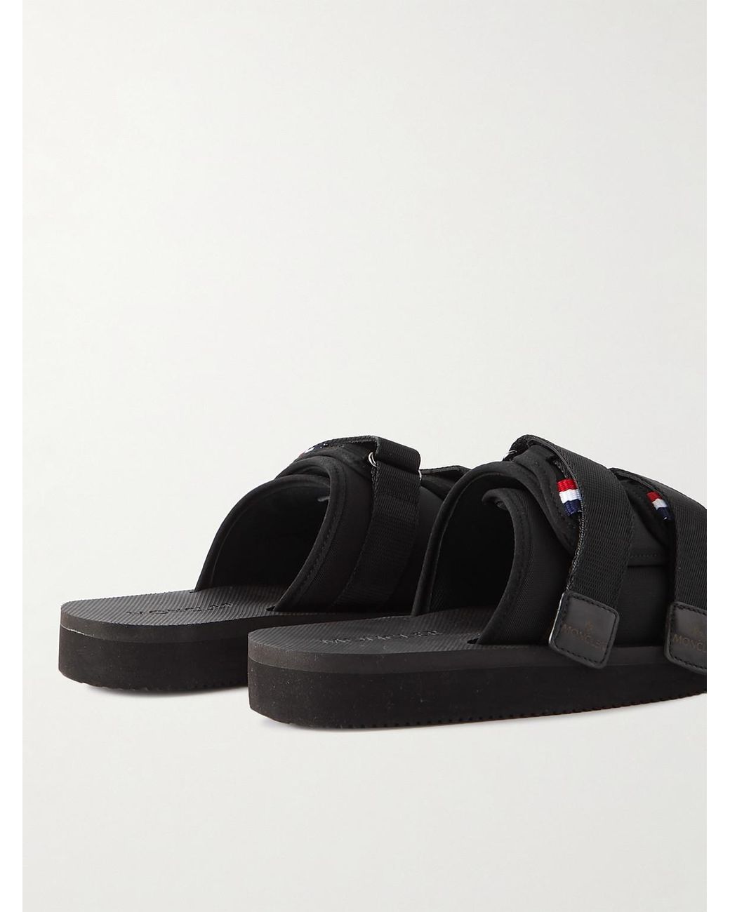 Moncler Black Slideworks Canvas Slide for men