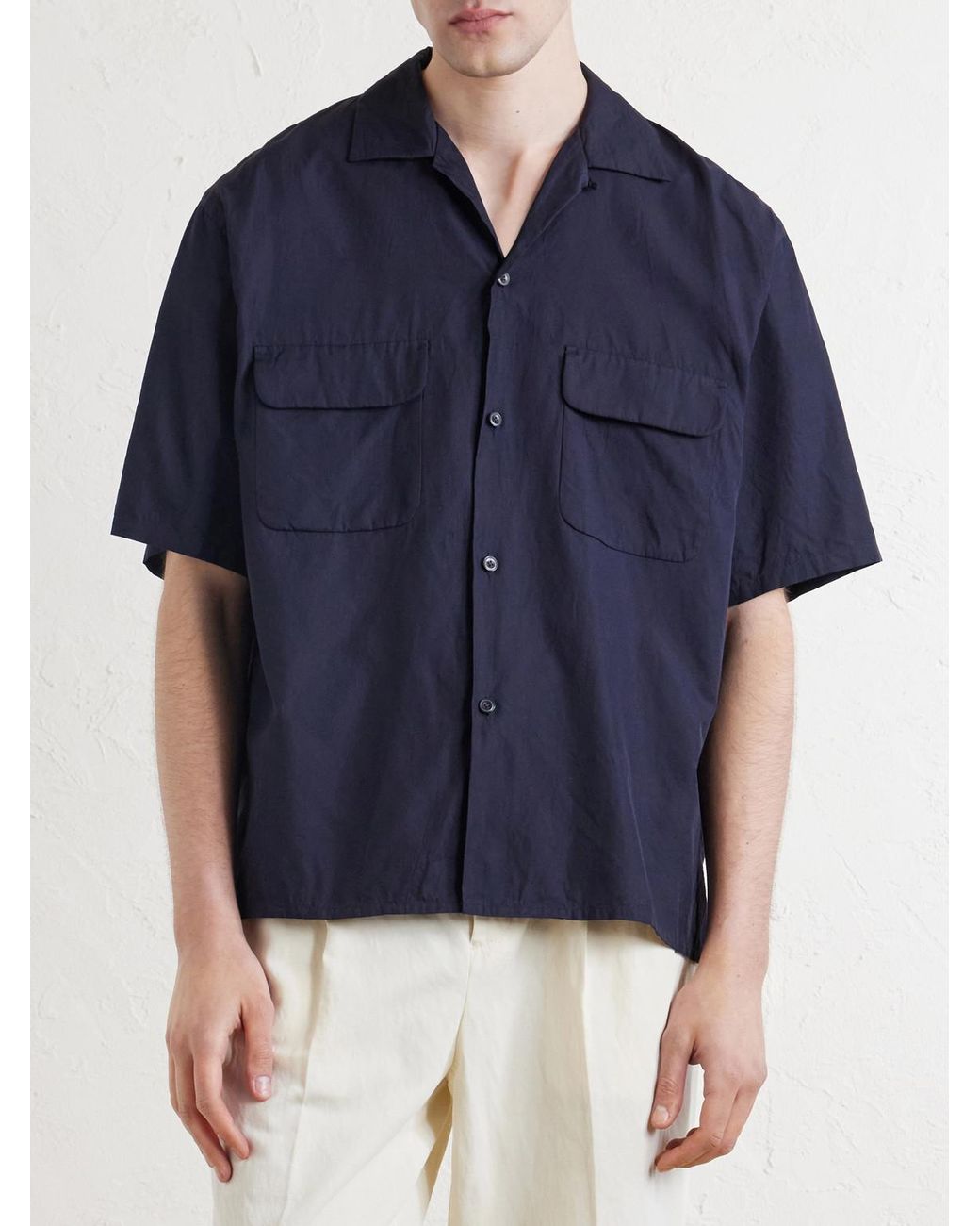 Kaptain Sunshine Blue Cotton And Silk-Blend Shirt for men