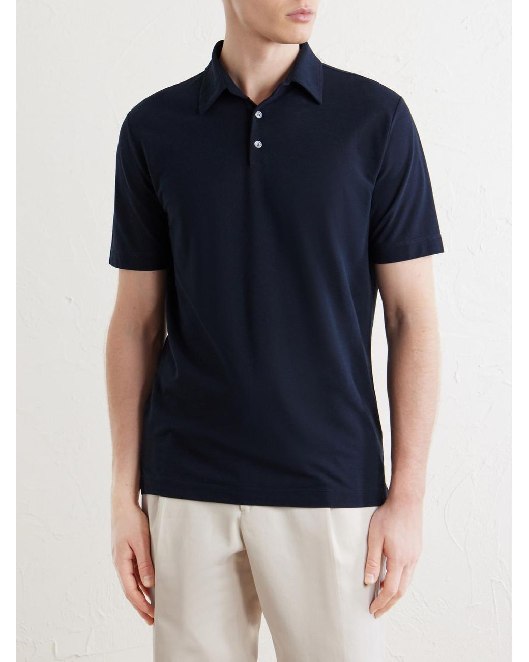 Slowear Blue Zanone Slim-Fit Icecotton Polo Shirt for men