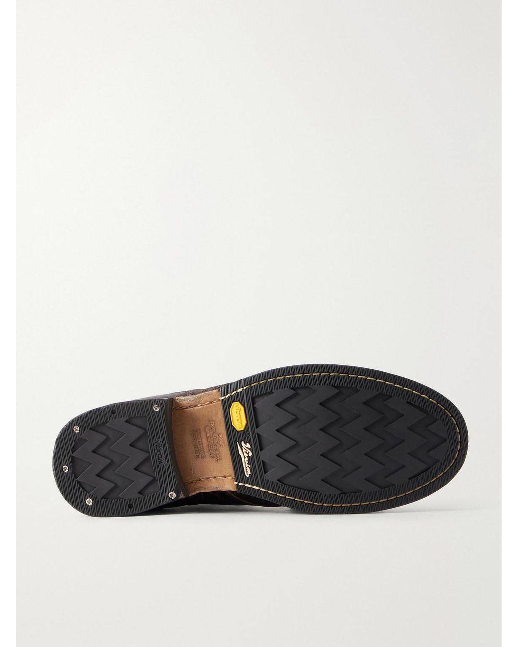 Visvim Black Brigadier Leather Lace-Up Boots for men