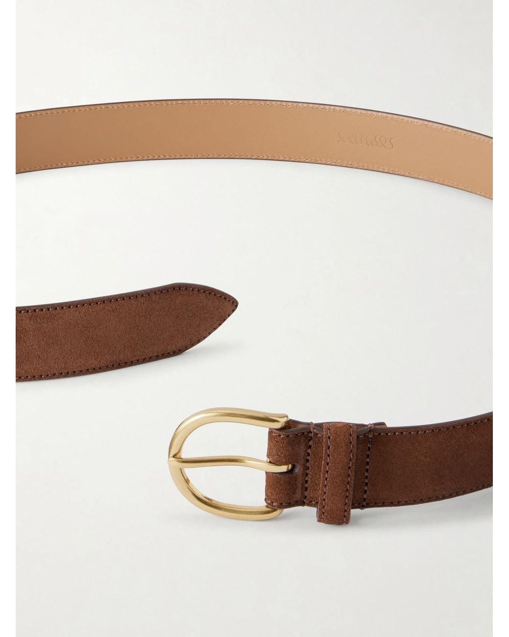 Morjas Brown 3Cm Suede Belt for men