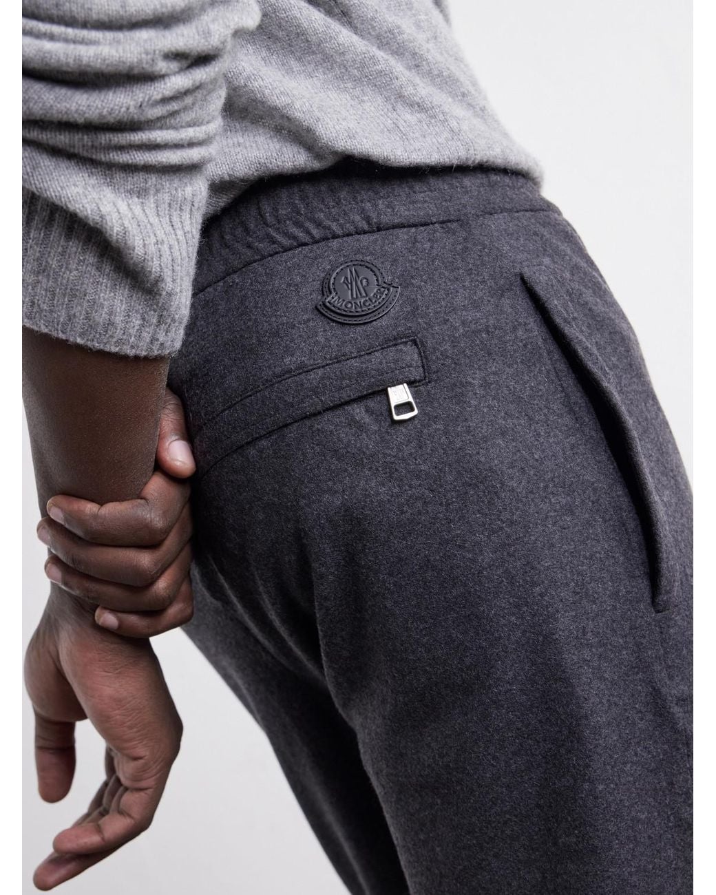 Moncler Gray Straight-Leg Mélange Stretch-Flannel Sweatpants for men