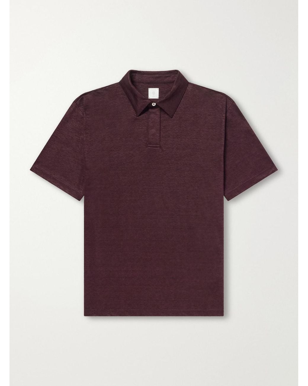 Eleventy Purple Linen-Jersey Polo Shirt for men