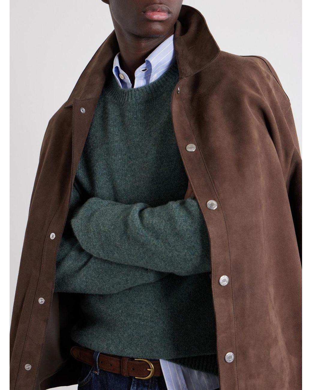A.P.C. Green Edmond Logo-Intarsia Wool Sweater for men