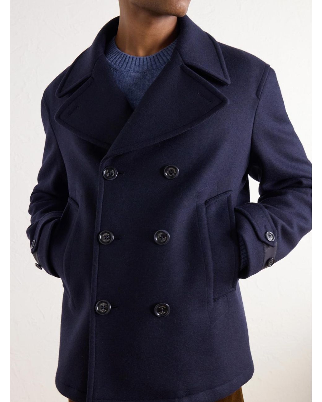 Valstar Blue Ben Padded Wool-Blend Felt Peacoat for men