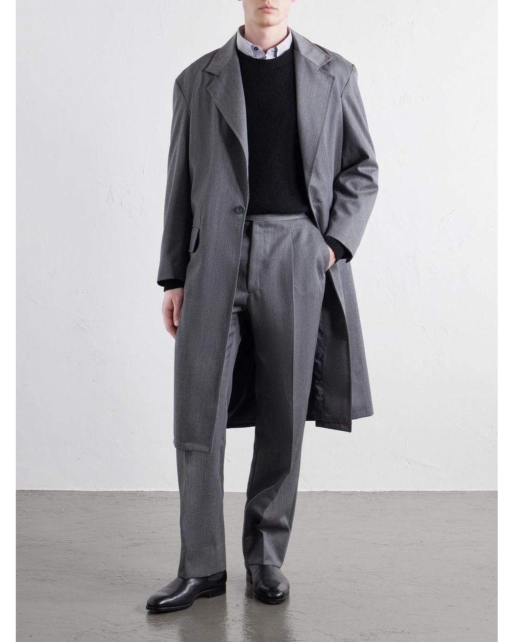STÒFFA Gray Wool-twill Coat for men