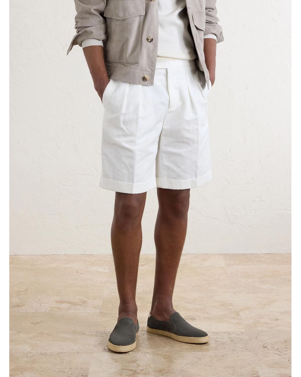 Brunello Cucinelli Suede Espadrilles in Gray für Herren
