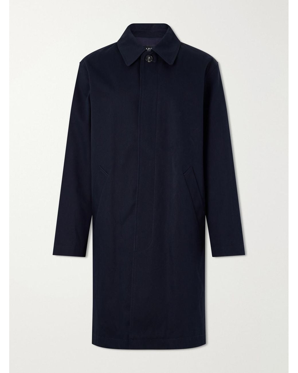 A.P.C. Blue Mac Duras Cotton Mac Coat for men